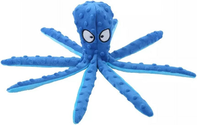 Squeaky Octopus Dog Toys for Large Dogs, No Stuffing Crinkle Paper Plush Dog Toys for Puppy Teething, Durable Interactive Dog Toys for Small Medium Dogs (Blue)