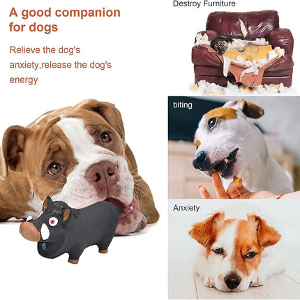 Squeaky Dog Toys for Aggressive Chewers, Dog Toys That Oinks, 2 Pack Latex Pig Dog Toys, Squeaky Chew Toys for Small Medium Large Dogs Small Breed Large Breed Dogs