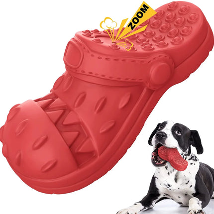 Squeaky Dog Toys Large Dog Chew Toy for Aggressive Chewer, 100% Safe Natural Soft Rubber Beef Flavor Dog Toys