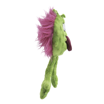 Playclean Germs Squeaky Plush Dog Toy with Odor-Eliminating Essential Oils, Chew Guard Technology - Lime, Small