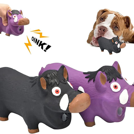 Squeaky Dog Toys for Aggressive Chewers, Dog Toys That Oinks, 2 Pack Latex Pig Dog Toys, Squeaky Chew Toys for Small Medium Large Dogs Small Breed Large Breed Dogs