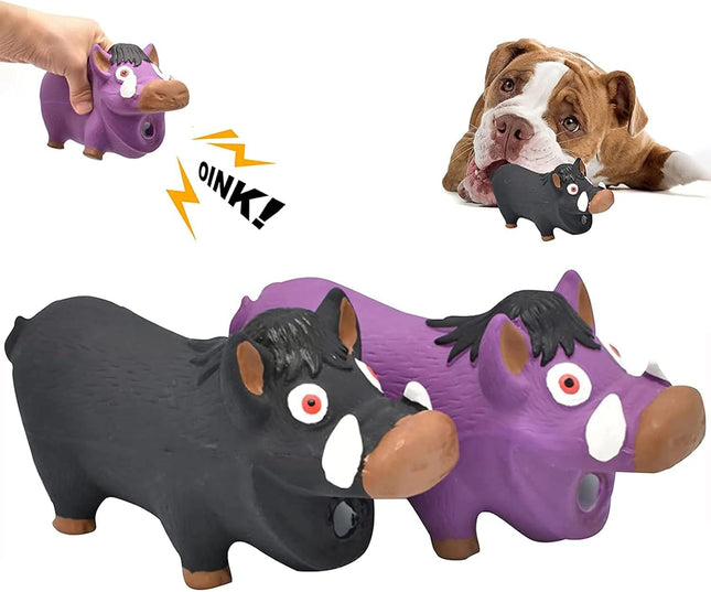 Squeaky Dog Toys for Aggressive Chewers, Dog Toys That Oinks, 2 Pack Latex Pig Dog Toys, Squeaky Chew Toys for Small Medium Large Dogs Small Breed Large Breed Dogs