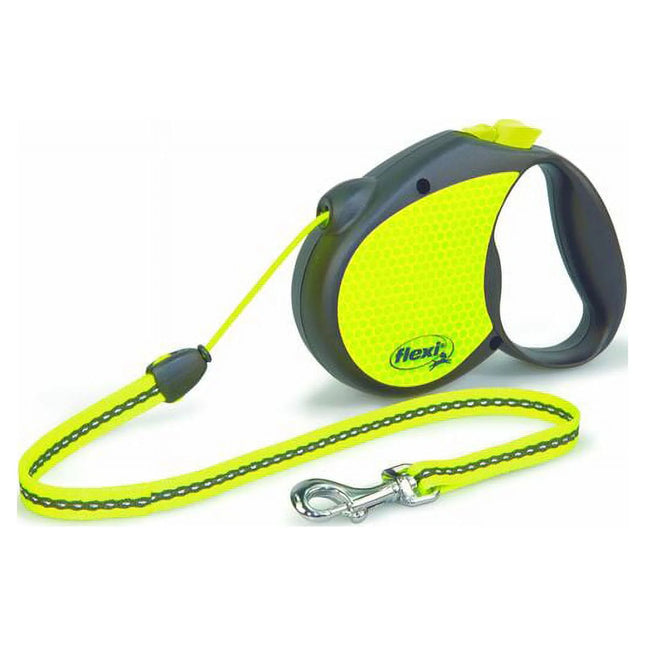 Neon Yellow Retractable Plastic Dog Leash Medium