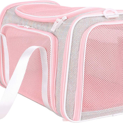 Soft Cute Travel Pet Carrier Bag for Medium Cats, Kitty and Puppy, Fantasy Pink, M