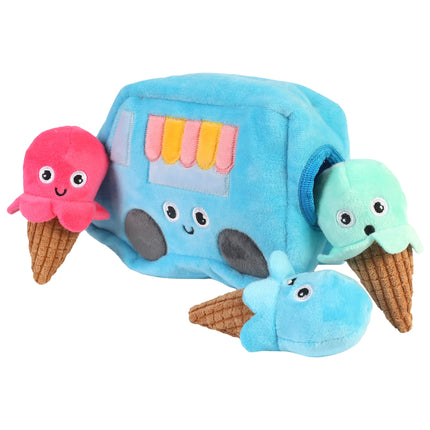 Ice Cream Truck Hide and Seek Plush Squeaky Dog Toys