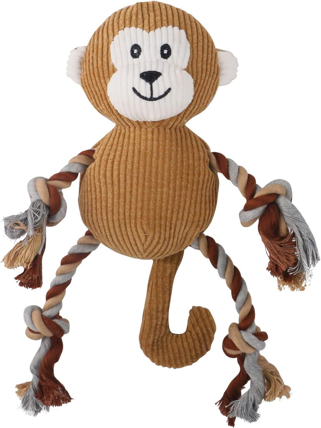 Rope Plush Dog Toy,Puppy Toys for Teething,Tug of War Dog Toy (Monkey)