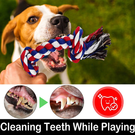 Large Dog Chew Toys for Aggressive Chewers, 12 Pack Indestructible Dog Rope Toys for Large Breeds, Heavy Duty Dental Cotton Rope Dog Toys, Puppy Teething Chew Toys, Tug of War Dog Toy