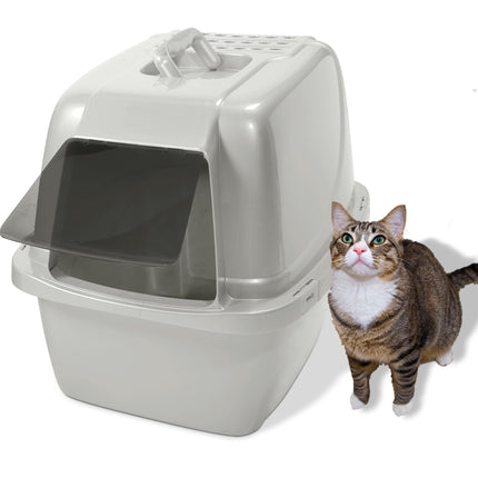 s Enclosed Cat Litter Box White, LG