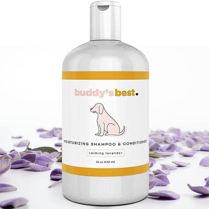 Dog Shampoo for Smelly Dogs - Skin-Friendly, Oatmeal Dog Shampoo and Conditioner for Dry and Sensitive Skin - Moisturizing Puppy Wash Shampoo, Calming Lavender Scent, 16Oz