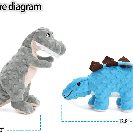 Stuffed Dinosaur Dog Toys Durable Plush Dog Toy with Crinkle Paper Cute Squeaky Dog Toys Dog Chew Toys for Small Medium Large Dogs and Puppy