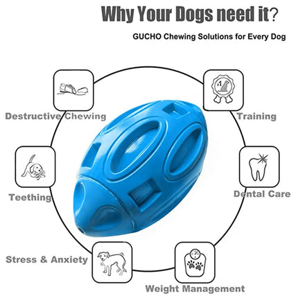 Squeaky Dog Toys Ball, Chew Toys for Large Dogs, Puppy Teething Toys, Durable Indestructible Pet Toys for Medium Big Dogs, Blue