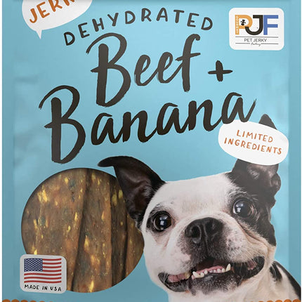 Premium Beef and Banana 5 Oz. Dog Jerky Treats | 100% Human Grade | USA Made | High Protein | Grain Free | Limited Ingredients | No Filler | BHA-BHT Free | Soft-Tender