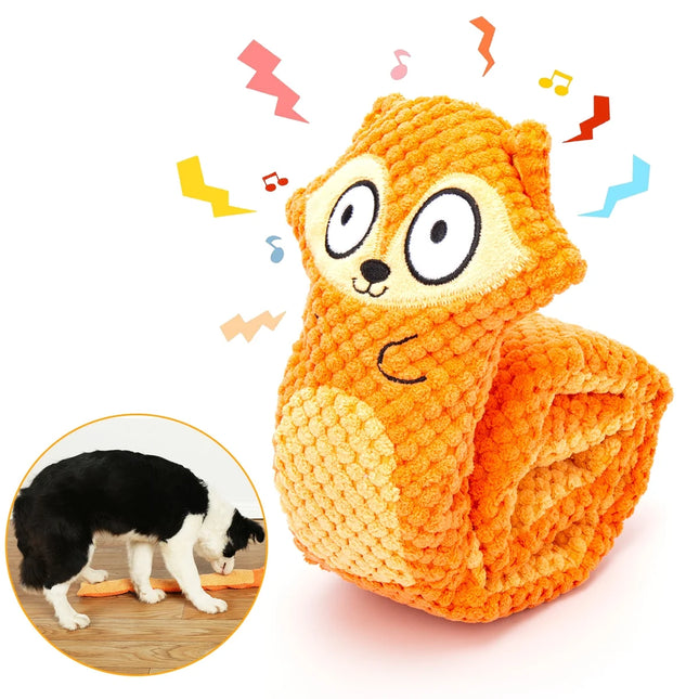 Plush Dog Squeak Toys for Large Small Medium Dogs for Aggressive Chewers, Fox