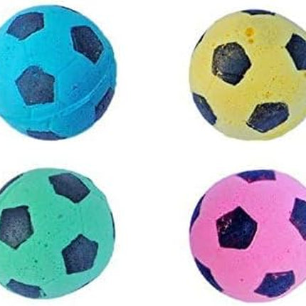 Cat Toy, Foam Sponge Soccer Ball (12 Pack), Interactive Pet Kitten Cat Exercise Toy Balls, Soft, Bouncy, Noise Free, Indoor, Pink, Yellow, Blue, Green