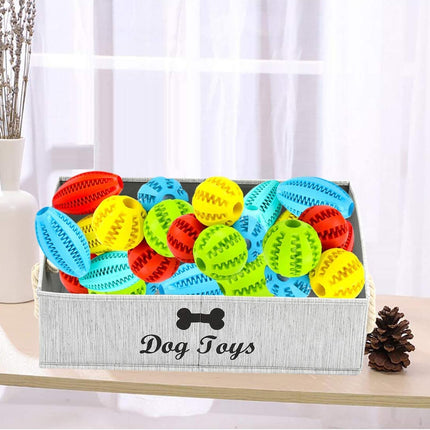 Large Dog Toy Bin Puppy Shallow Toy Baskets Dog Toy Storage Perfect for Living Room Playroom Closet Home Organization - Grey