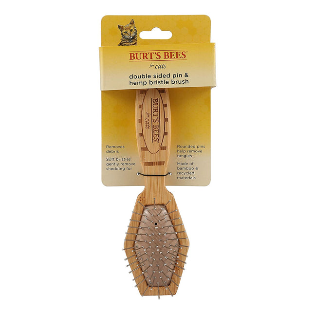 Double Sided Pin & Bristle Brush | Removes Loose Fur & Prevents Matting | Ideal for Daily Cat Grooming