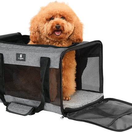 Cat Carrier Dog Carrier Pet Carrier for Small Medium Cats Dogs Puppies of 15 Lbs,Airline Approved Soft Sided Pet Travel Carrier,Dog Carriers for Small Dogs - Black Grey Purple Blue Brown