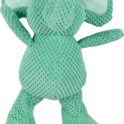 Checkers Elephant Squeaky Plush Dog Toy, Chew Guard Technology - Green, Large