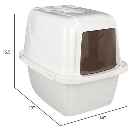 s Enclosed Cat Litter Box White, LG