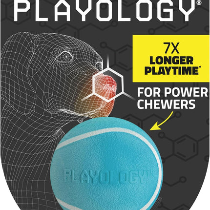 Squeaky Chew Ball for Dogs | Engaging All-Natural Peanut Butter Scented Toy for Medium Dogs up to 50Lbs | Squeak, Fetch, and Play