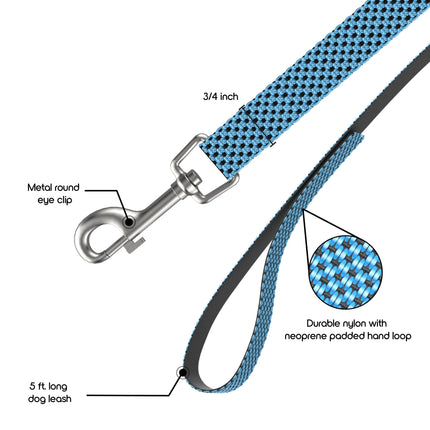 Anti-Shock Padded Dog Leash, Medium, Blue, 5 Feet