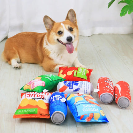 2PCS Dog Chew Toys Plush Squeaky Toys Set Puppy Pet Mutt Dog Toys, Beer Cans, Chicken Legs, Interesting Dog Toys, Dog Birthday Toys